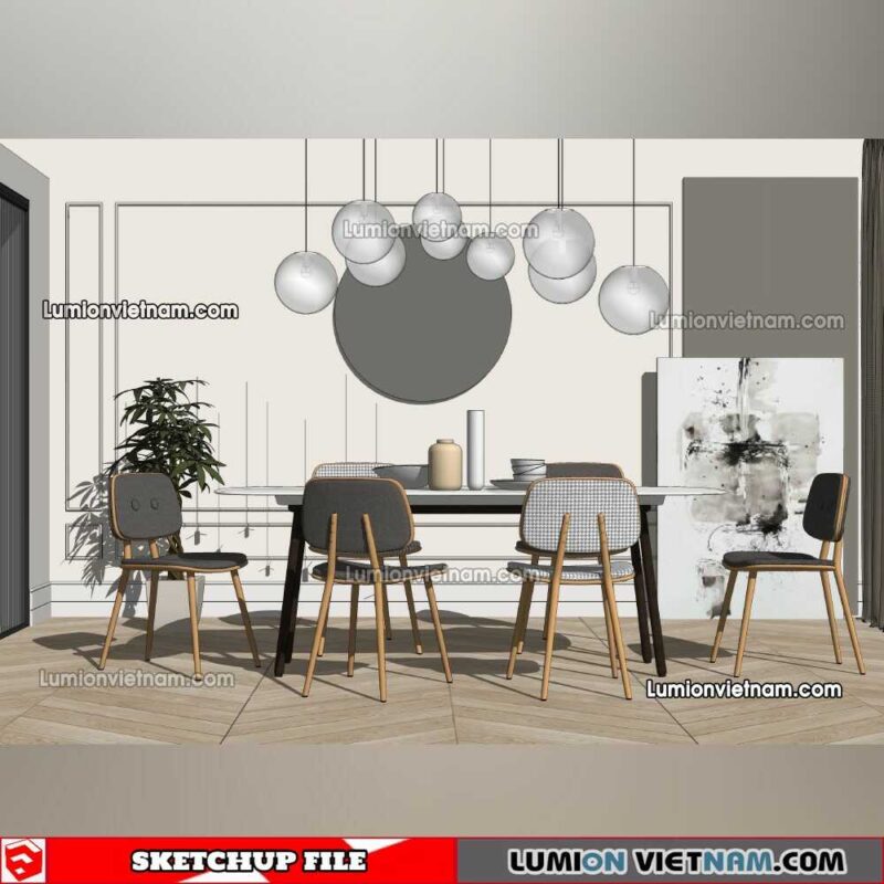 230114. Dining Table Sketchup Models