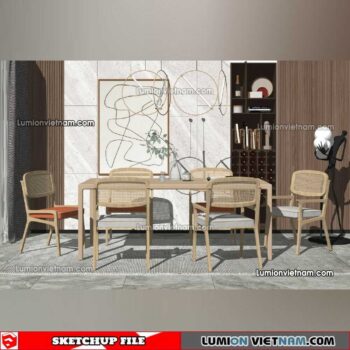 230114. Dining Table Sketchup Models