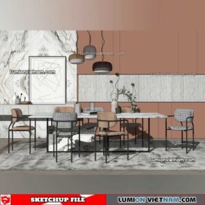 230114. Dining Table Sketchup Models