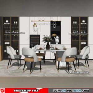 230114. Dining Table Sketchup Models