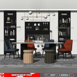 230114. Dining Table Sketchup Models