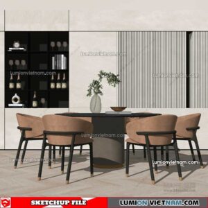 230114. Dining Table Sketchup Models