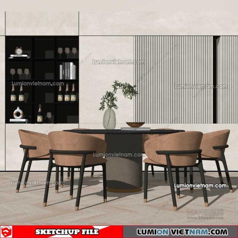 230114. Dining Table Sketchup Models