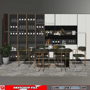 230114. Dining Table Sketchup Models