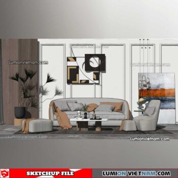 230119. Sofa Set Sketchup Models