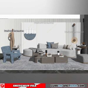 230119. Sofa Set Sketchup Models