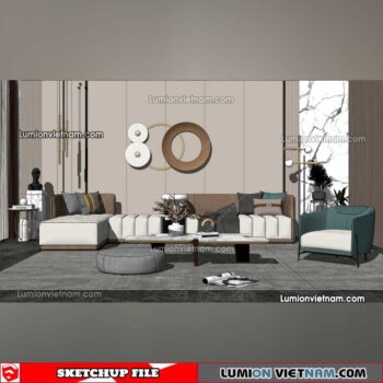 230119. Sofa Set Sketchup Models