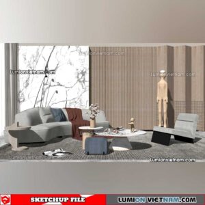 230119. Sofa Set Sketchup Models