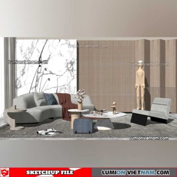 230119. Sofa Set Sketchup Models
