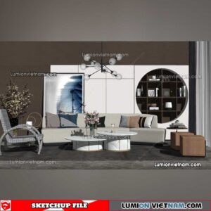 230119. Sofa Set Sketchup Models