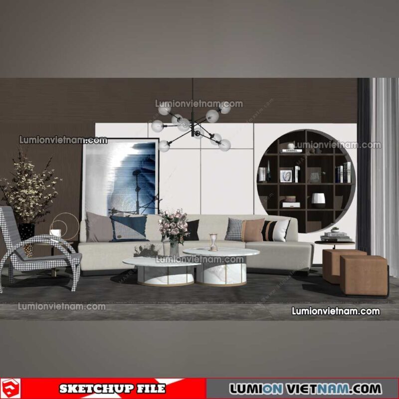 230119. Sofa Set Sketchup Models