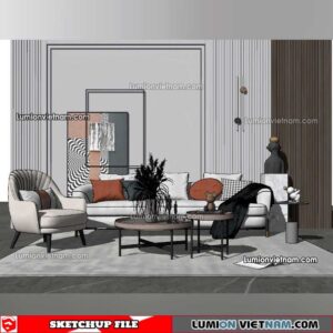 230119. Sofa Set Sketchup Models