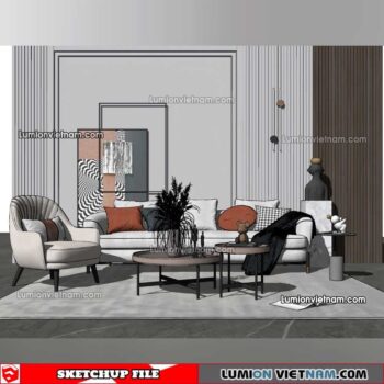230119. Sofa Set Sketchup Models