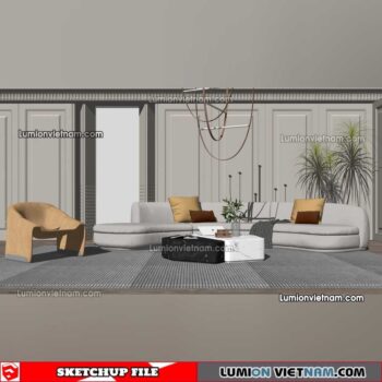 230119. Sofa Set Sketchup Models