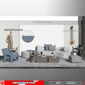 230119. Sofa Set Sketchup Models