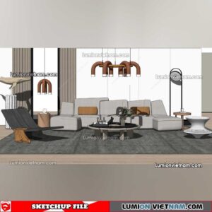 230119. Sofa Set Sketchup Models