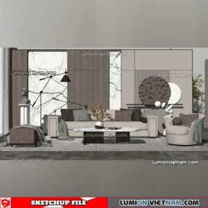 230119. Sofa Set Sketchup Models