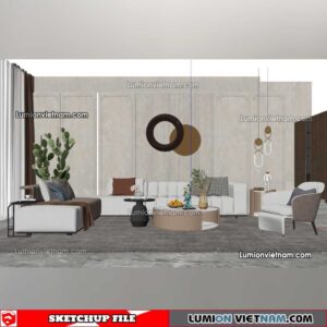 230119. Sofa Set Sketchup Models