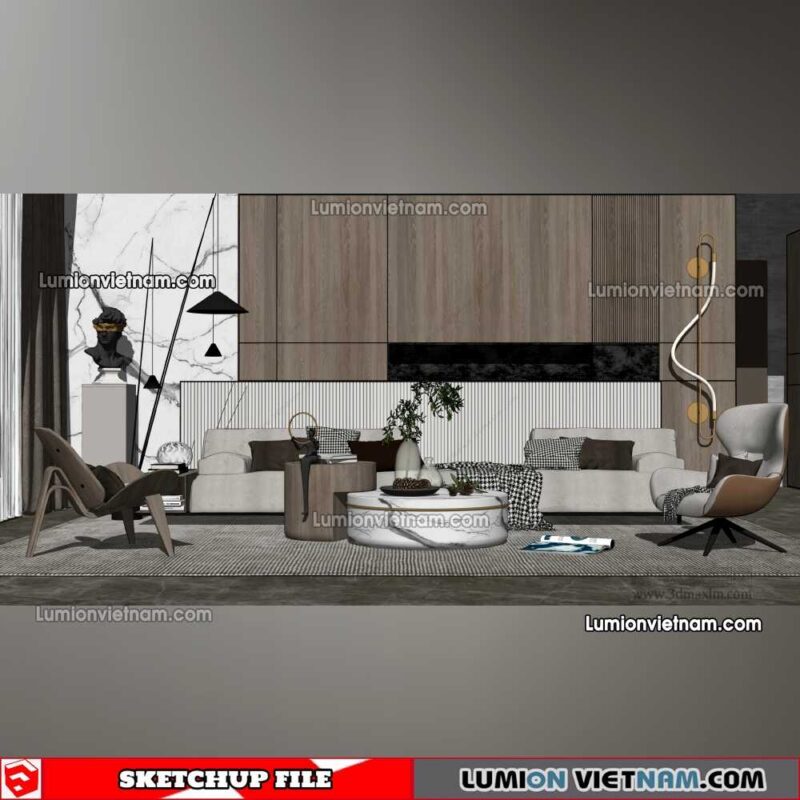 230119. Sofa Set Sketchup Models