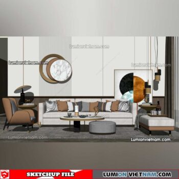 230119. Sofa Set Sketchup Models