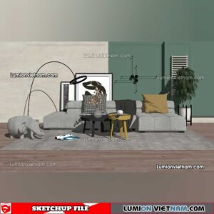 230119. Sofa Set Sketchup Models