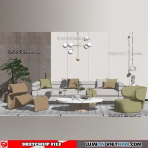 230119. Sofa Set Sketchup Models