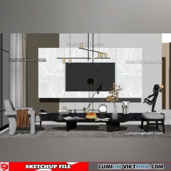 230119. Sofa Set Sketchup Models