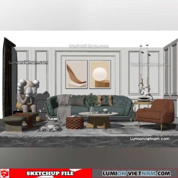 230119. Sofa Set Sketchup Models