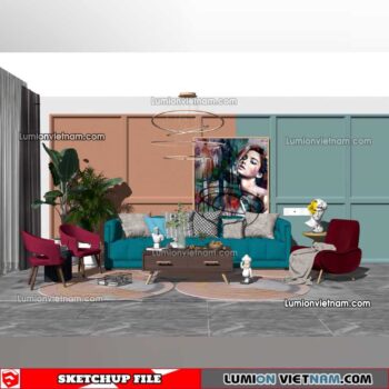 230119. Sofa Set Sketchup Models