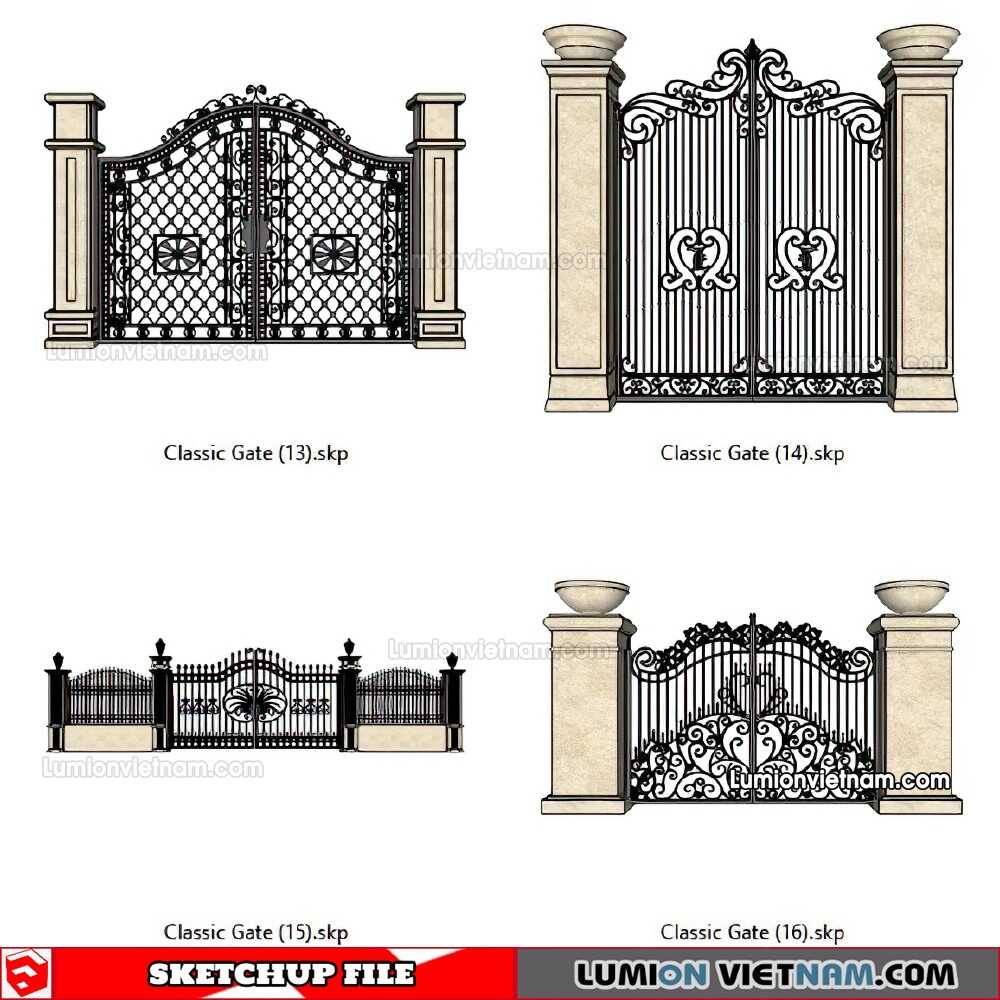 230301-Classic-Gate-(4)-Sketchup-Models