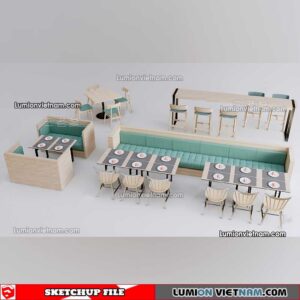 230223. Restaurant Table And Chairs Sketchup Models