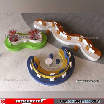 230223. Restaurant Table And Chairs Sketchup Models