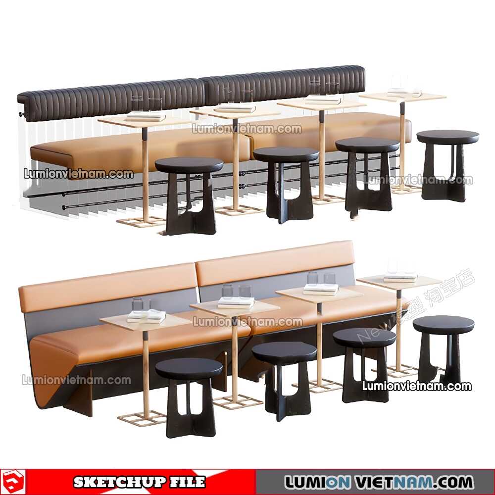 230223-Restaurant-Table-And-Chairs-(17)-Sketchup-Models