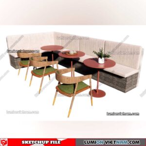 230223. Restaurant Table And Chairs Sketchup Models
