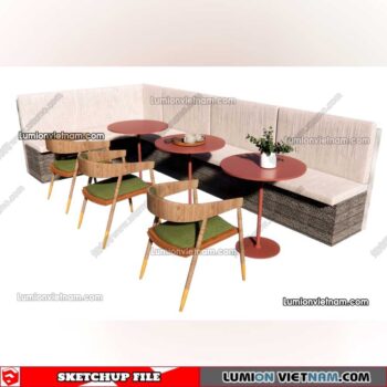 230223. Restaurant Table And Chairs Sketchup Models