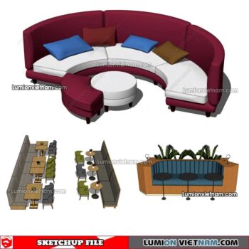 230223. Restaurant Table And Chairs Sketchup Models