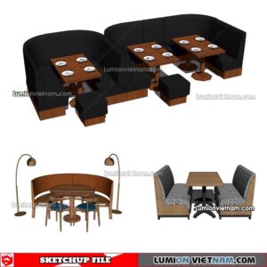 230223. Restaurant Table And Chairs Sketchup Models