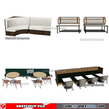 230223. Restaurant Table And Chairs Sketchup Models