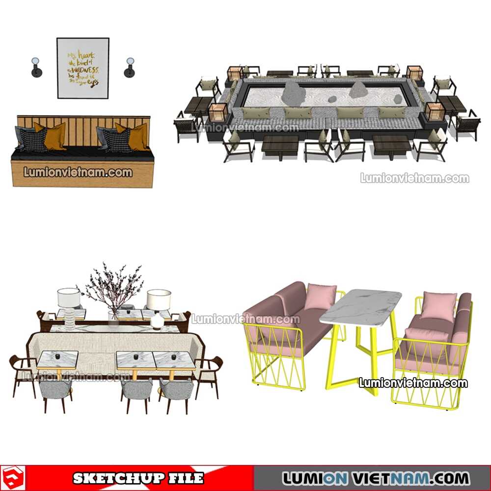 230223-Restaurant-Table-And-Chairs-(28)-Sketchup-Models