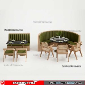 230223. Restaurant Table And Chairs Sketchup Models