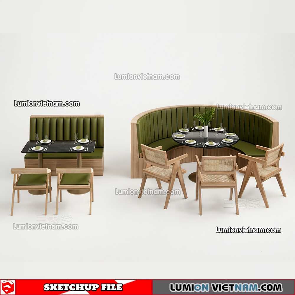 230223-Restaurant-Table-And-Chairs-(3)-Sketchup-Models
