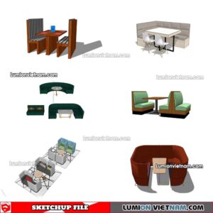 230223. Restaurant Table And Chairs Sketchup Models