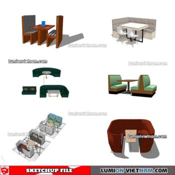 230223. Restaurant Table And Chairs Sketchup Models