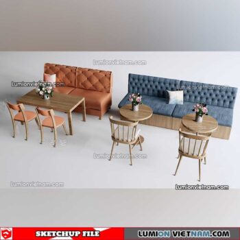 230223. Restaurant Table And Chairs Sketchup Models