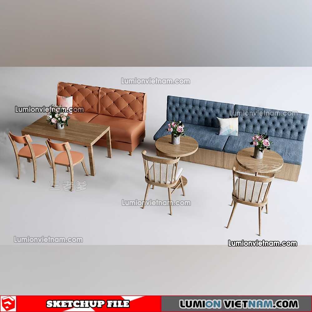 230223-Restaurant-Table-And-Chairs-(4)-Sketchup-Models