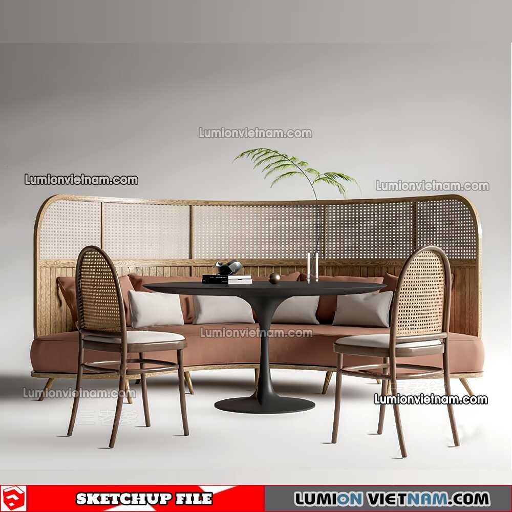 230223-Restaurant-Table-And-Chairs-(9)-Sketchup-Models