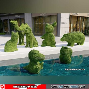 230309. Animal Shape Trees Sketchup Models By Cuong Covua