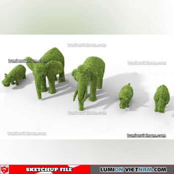 230309. Animal Shape Trees Sketchup Models By Cuong Covua