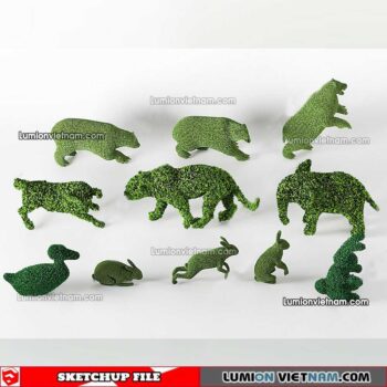 230309. Animal Shape Trees Sketchup Models By Cuong Covua