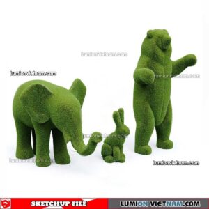 230309. Animal Shape Trees Sketchup Models By Cuong Covua